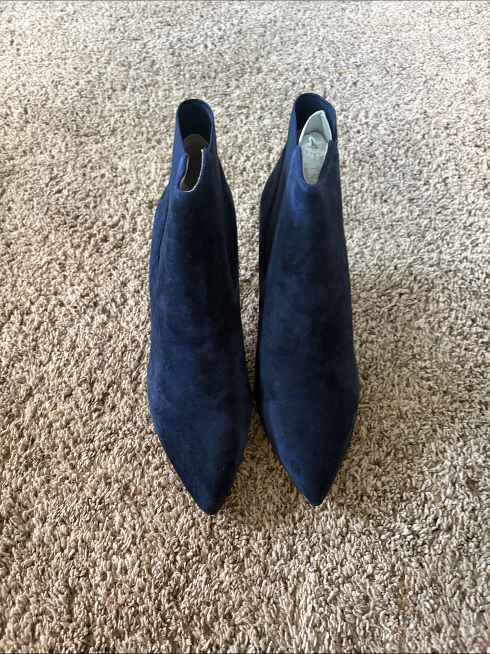 Boden Navy Suede Pointed Toe Ankle Booties